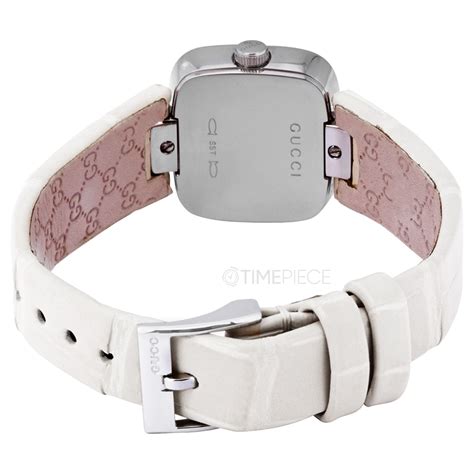 cream alligator strap for gucci g-gucci ladies watch ya125514|gucci watch bands replacement.